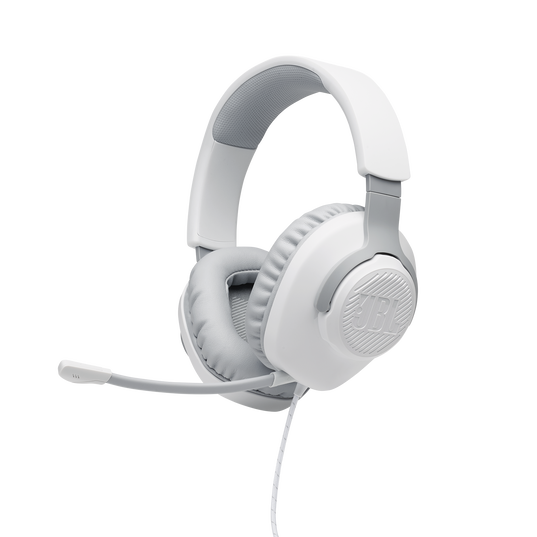 JBL Quantum 100 - White - Wired over-ear gaming headset with flip-up mic - Detailshot 8